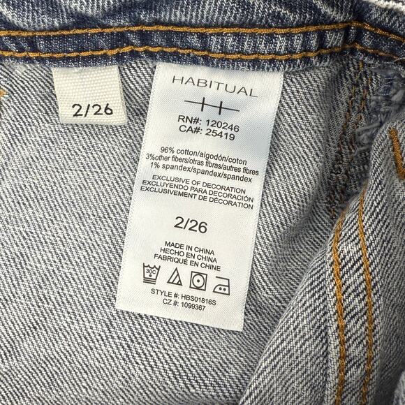 HABITUAL Front Slit Denim Midi Skirt Sz 26 - Picture 4 of 5